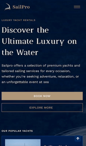 website design for boat company malta
