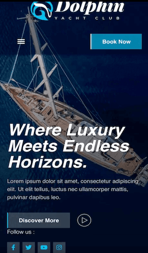 website design for boat rental in malta